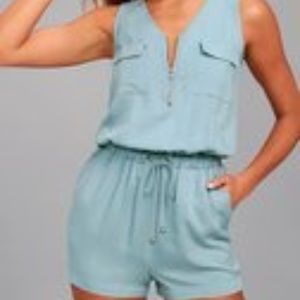 OLIVE & OAK SET FREE SLATE BLUE ROMPER